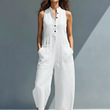 Soreia | Linen Blend Jumpsuit Relaxed Minimal Elegance