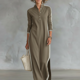 Alvienne | Collar Sweatshirt Maxi Dress Minimal Refined Comfort
