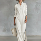 Alvienne | Collar Sweatshirt Maxi Dress Minimal Refined Comfort
