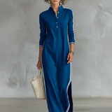 Alvienne | Collar Sweatshirt Maxi Dress Minimal Refined Comfort