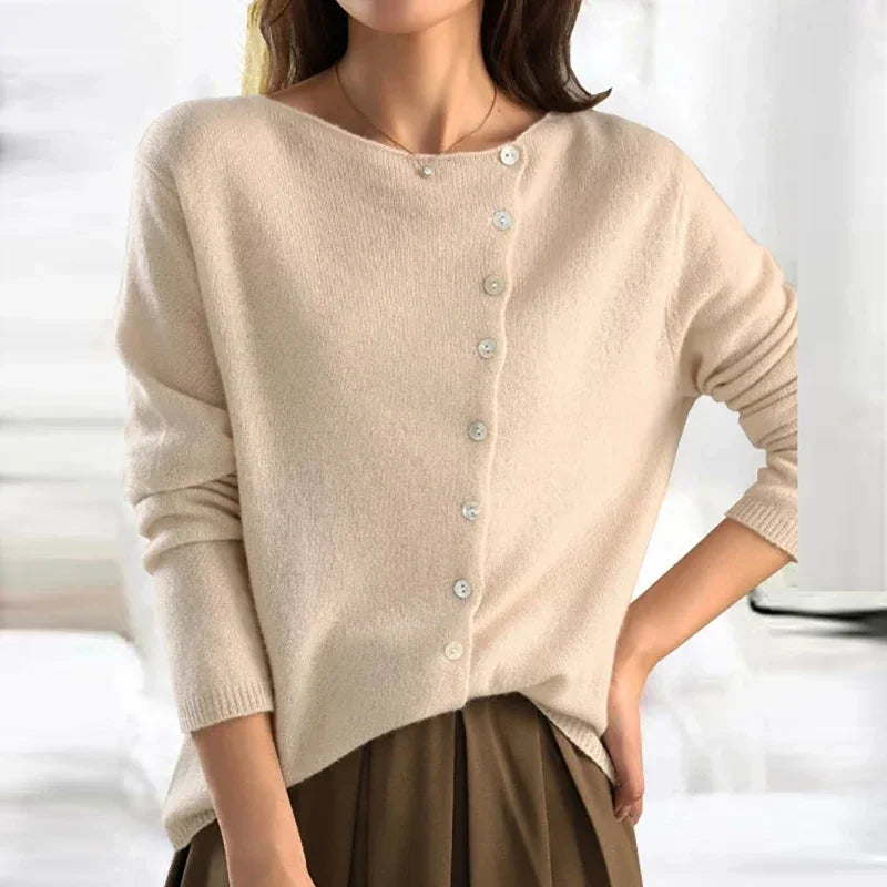 V-Neck Button Knit Cardigan