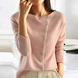 V-Neck Button Knit Cardigan