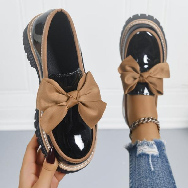 Bow Detail Platform Loafers