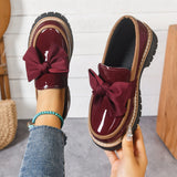 Bow Detail Platform Loafers