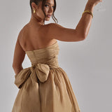 Florence | Gold Sparkle Corset Mini Dress