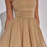 Florence | Gold Sparkle Corset Mini Dress