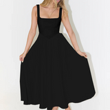 Square Neck Sleeveless Midi Dress
