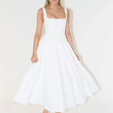 Square Neck Sleeveless Midi Dress