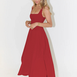 Square Neck Sleeveless Midi Dress