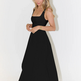 Square Neck Sleeveless Midi Dress