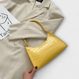 Croc-Embossed Shoulder Bag