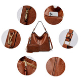 Women's Hobo Shoulder Bag with Matching Pouch