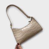 Croc-Embossed Shoulder Bag