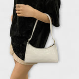 Croc-Embossed Shoulder Bag