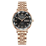 Women's Slim Quartz Watch with Day-Date Display