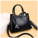 Women's Handbag with Cherry Charm and Shoulder Strap