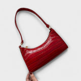 Croc-Embossed Shoulder Bag