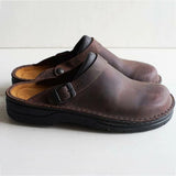 Women's Slip-On Leather-Look Clogs with Cushioned Footbed