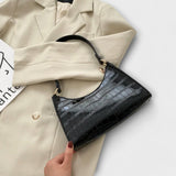 Croc-Embossed Shoulder Bag