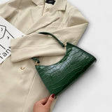 Croc-Embossed Shoulder Bag