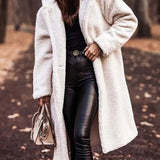 Long Teddy Fleece Button Coat