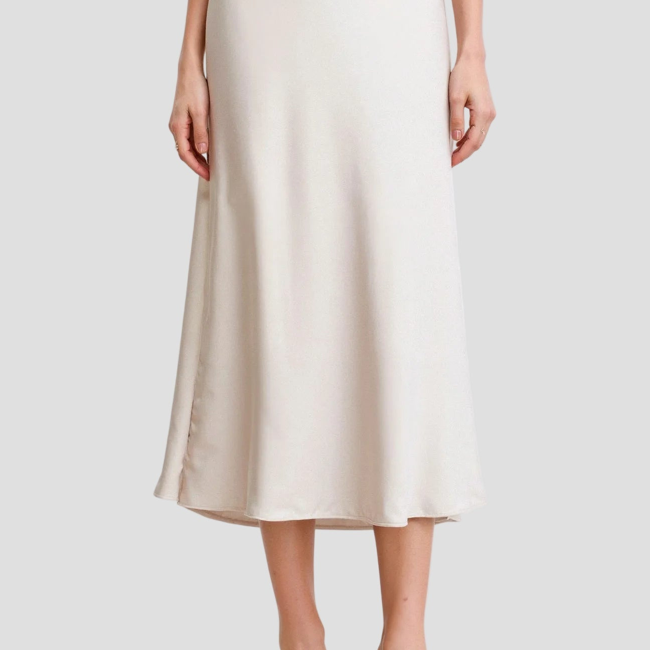 High Waist Flowing Midi Skirt