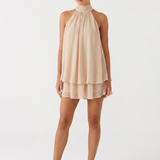 Halter Neck Layered Mini Dress