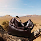 Large Leather Shoulder Bag with Detachable Strap