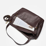 Large Leather Shoulder Bag with Detachable Strap