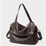 Large Leather Shoulder Bag with Detachable Strap