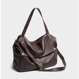 Large Leather Shoulder Bag with Detachable Strap