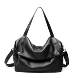 Large Leather Shoulder Bag with Detachable Strap