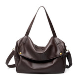 Large Leather Shoulder Bag with Detachable Strap