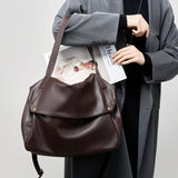 Large Leather Shoulder Bag with Detachable Strap