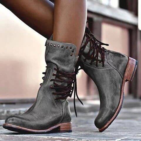 Vintage Lace-Up Ankle Boots