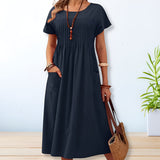 Short Sleeve Maxi Dress with Pockets