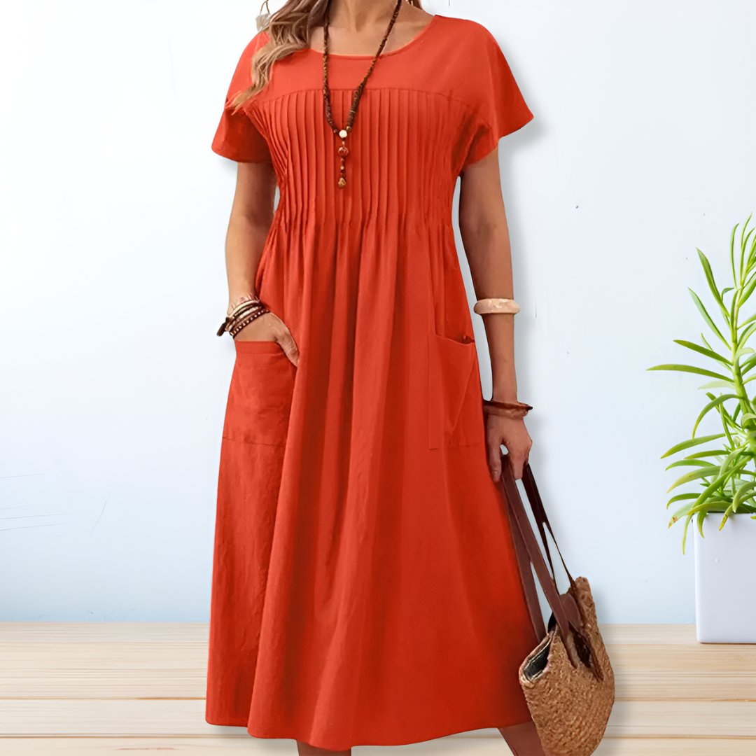 Short Sleeve Maxi Dress with Pockets