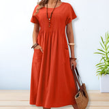 Short Sleeve Maxi Dress with Pockets