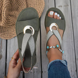 Adjustable Toe Ring Wedge Sandals