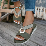 Adjustable Toe Ring Wedge Sandals