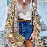 Printed Open Front Kimono Cardigan