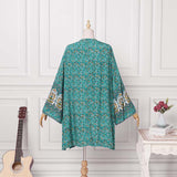 Printed Open Front Kimono Cardigan