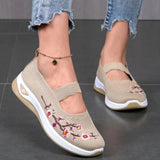 Embroidered Mary Jane Comfort Shoes