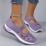 Embroidered Mary Jane Comfort Shoes