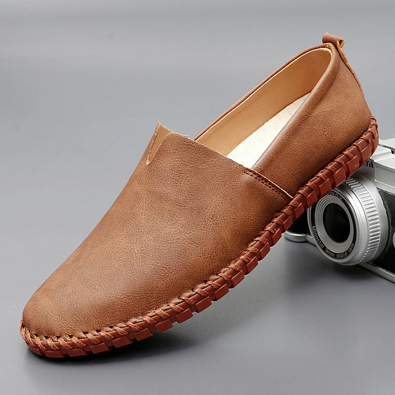 Slip-On Leather Look Casual Loafers