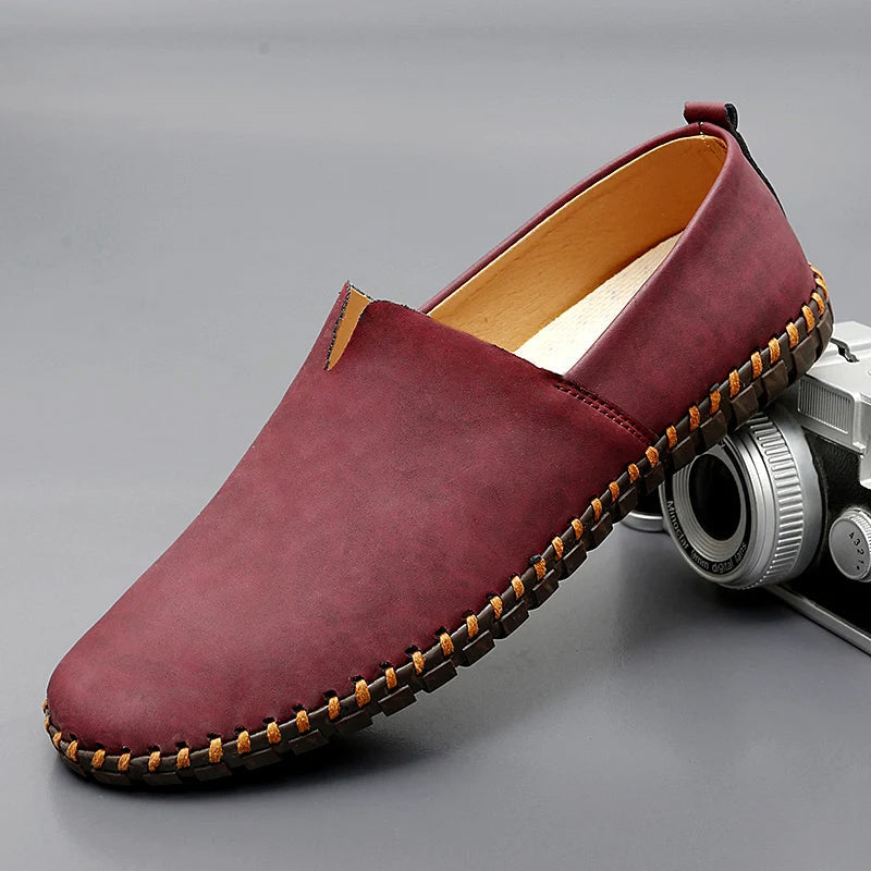 Slip-On Leather Look Casual Loafers