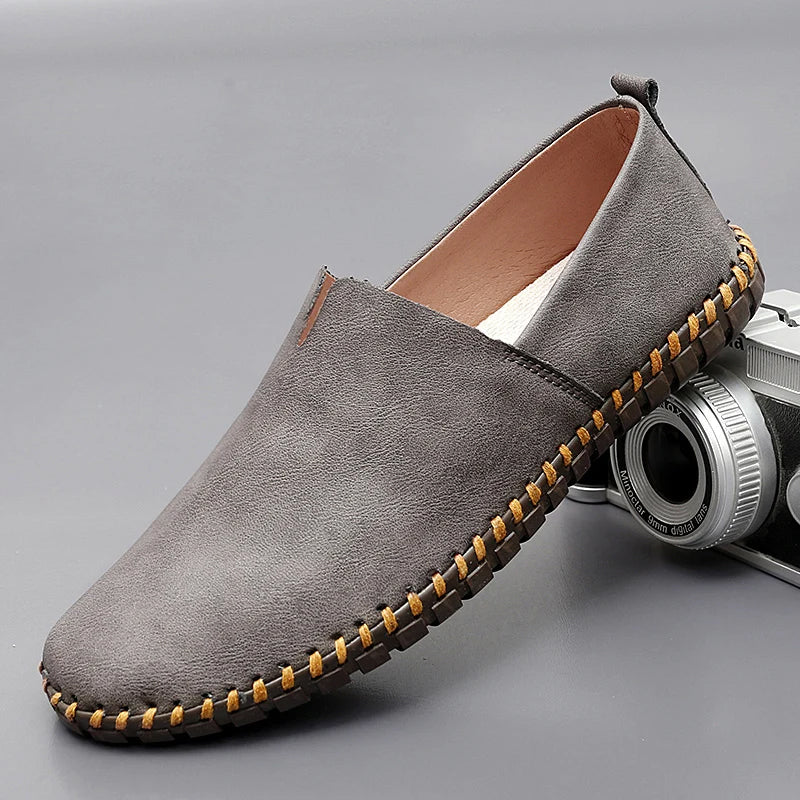 Slip-On Leather Look Casual Loafers