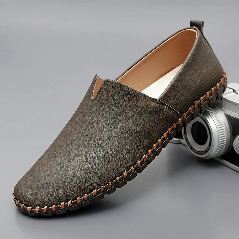 Slip-On Leather Look Casual Loafers