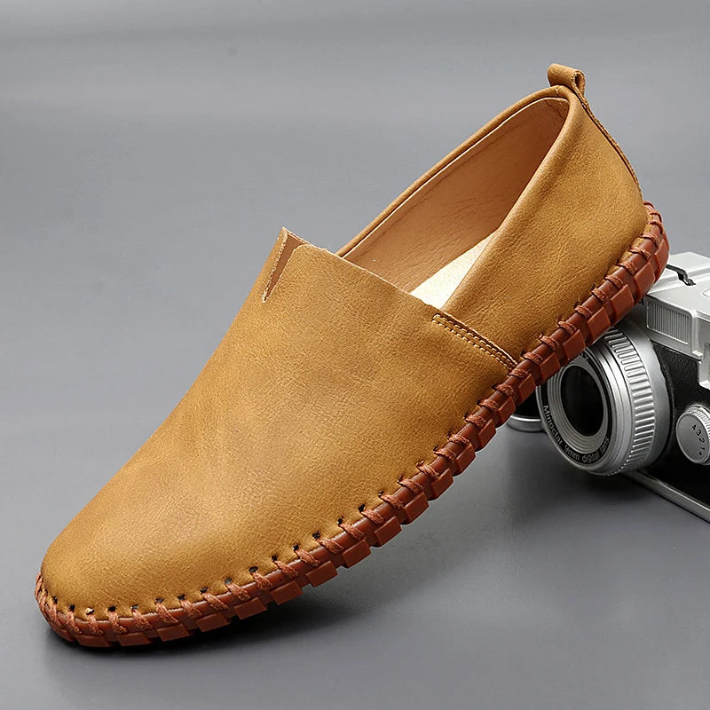 Slip-On Leather Look Casual Loafers