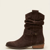 Women's Slouchy Suede-Look Western Ankle Boots